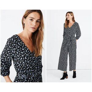 💕MADEWELL💕 Ruffle-Sleeve Jumpsuit ~ Baby's Breath Micro Floral Print XXS NWT